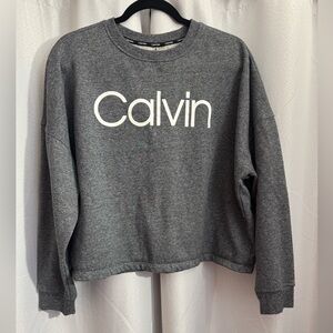 Calvin Klein Charcoal Knit Pullover - Cropped XL